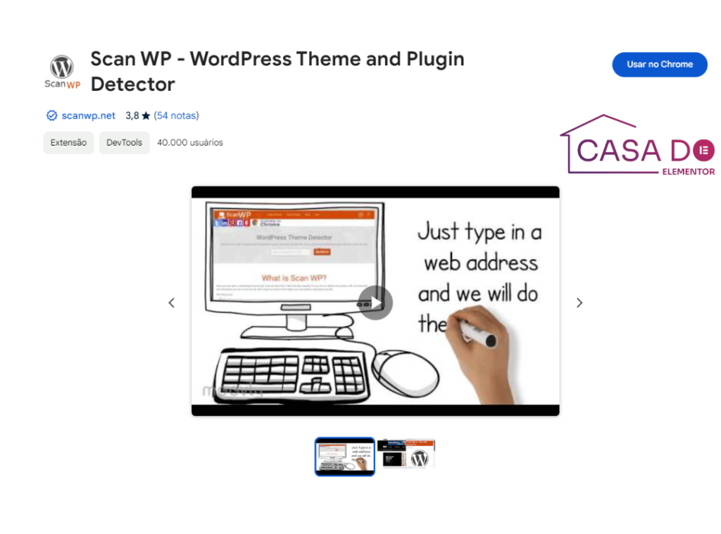 scan wp extensão de chrome para wordpress