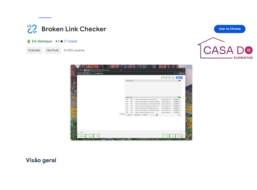 broken link extensão de chrome para wordpress