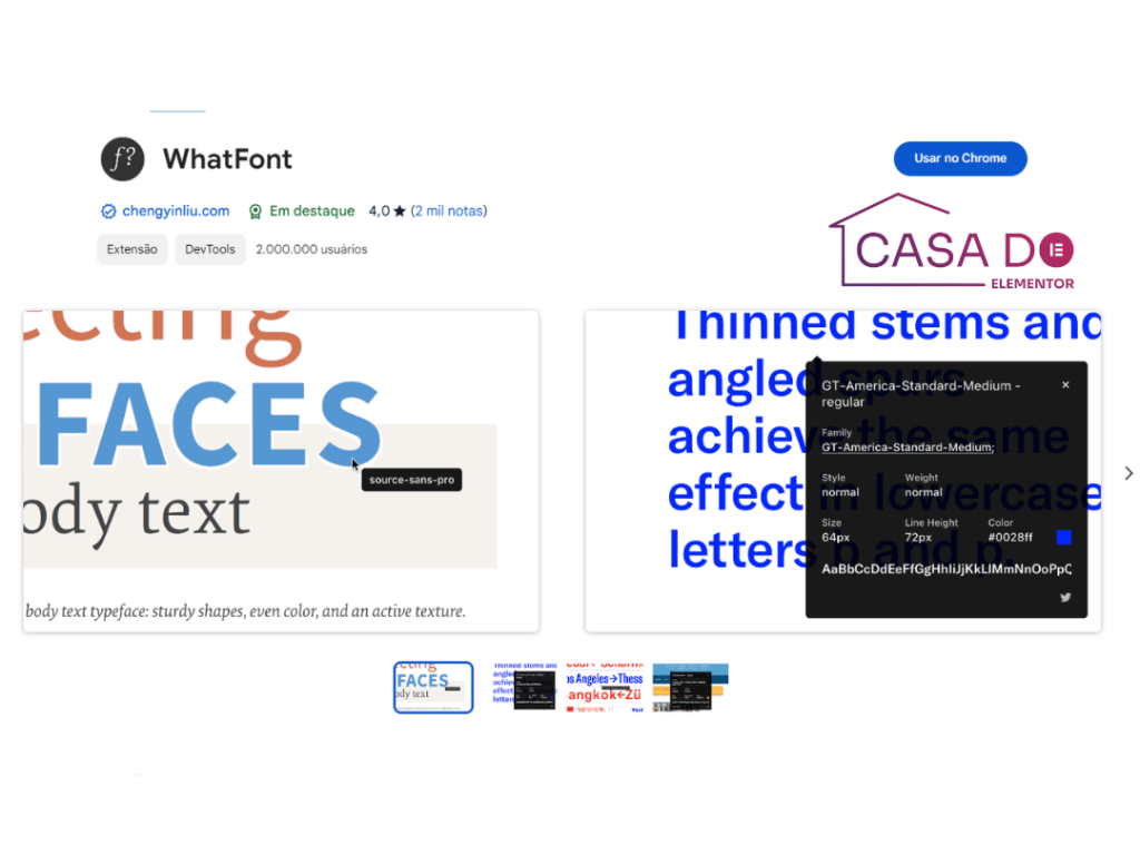 whatfont extensão de chrome para wordpress