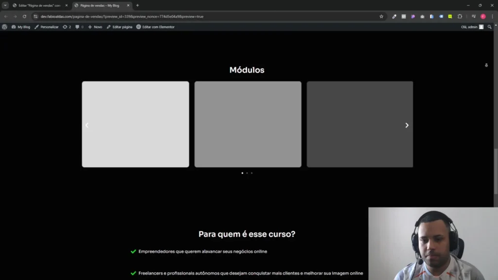 Ajustes finais na versão desktop